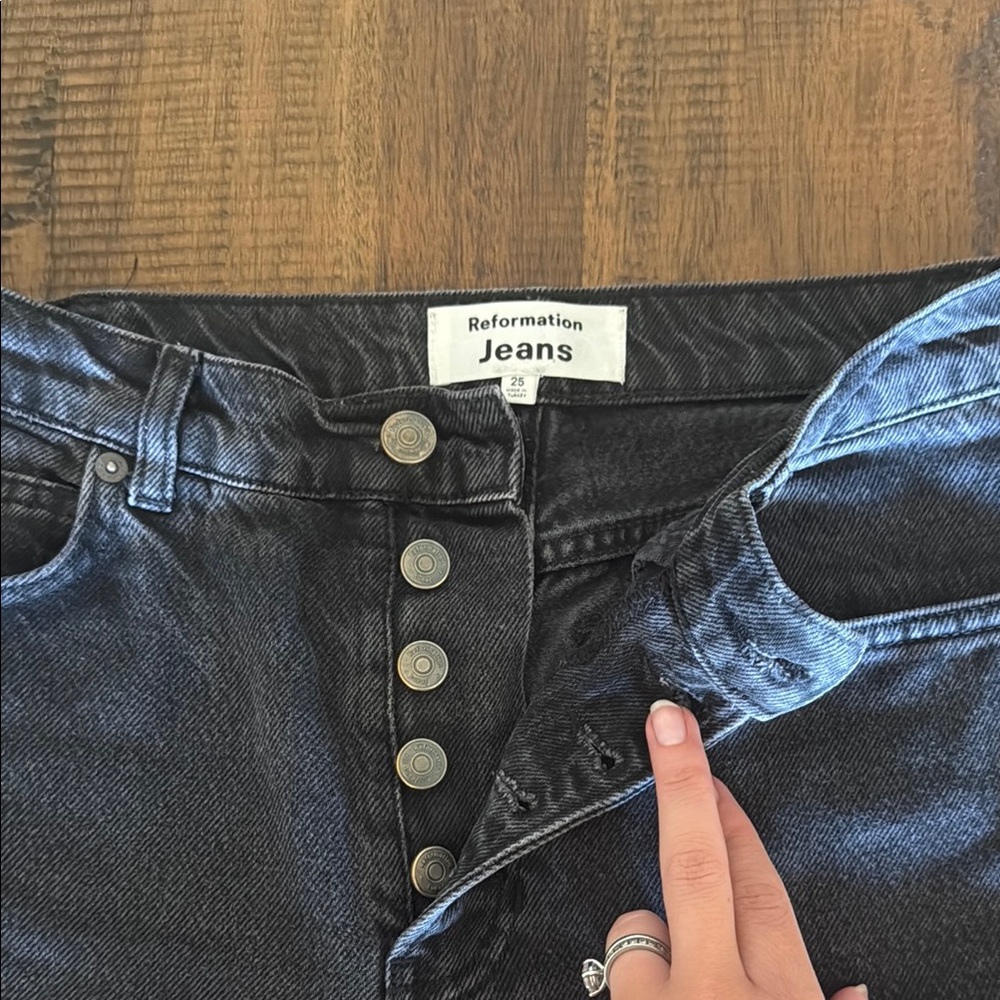 Reformation Black High Rise Cynthia Jeans